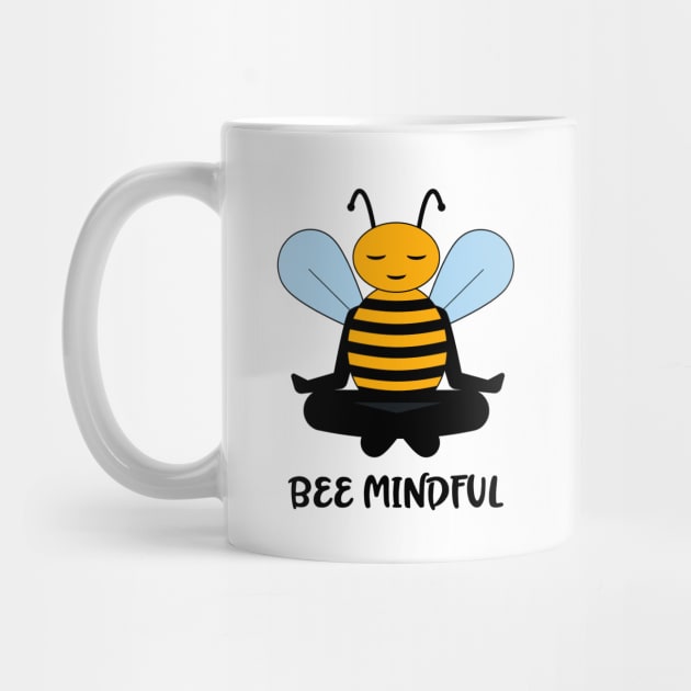 Be Mindful Meditating Bumble Bee Design by MedleyDesigns67